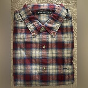 New NWT Nautica Men's Plaid Shirt in Red and Blue Size 2XL